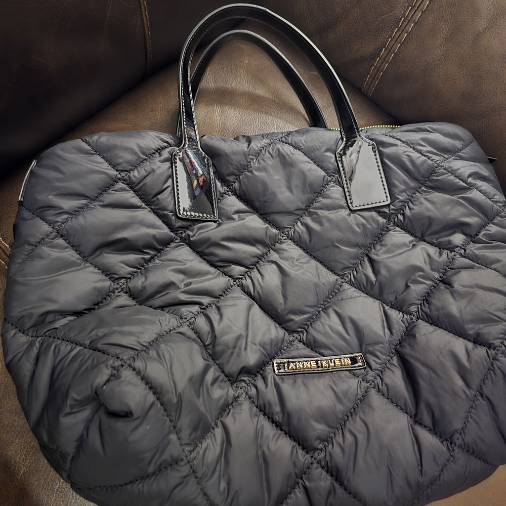 Anne Klein Black Quilted Hobo Bag